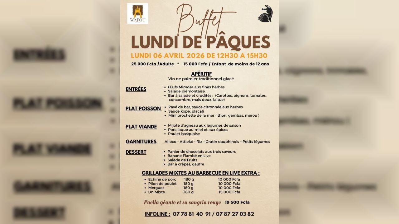 🐰 BUFFET LUNDI DE PÂQUES AU WAFOU 🐰