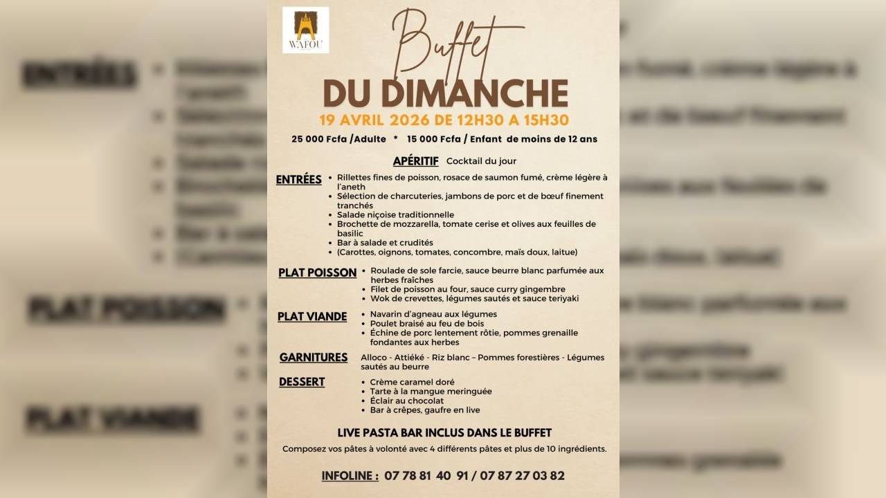 LE BUFFET DU DIMANCHE 19 AVRIL