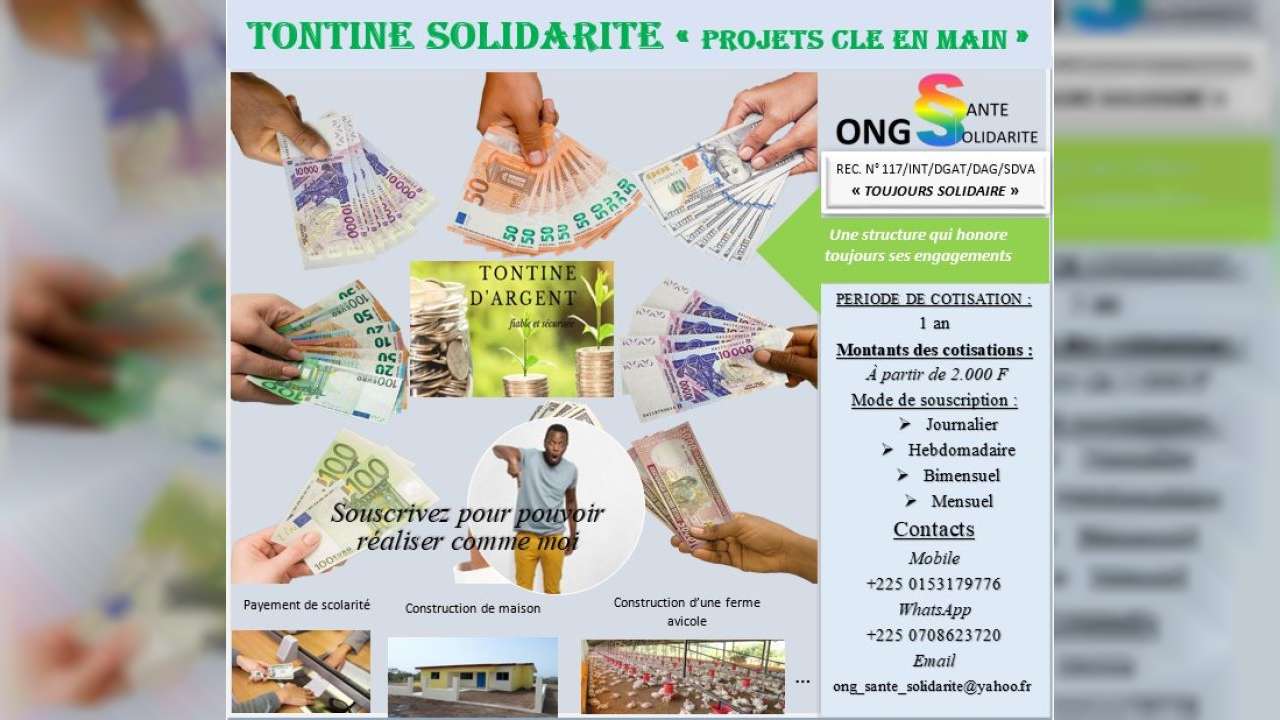 TONTINE SOLIDARITÉ POUR PROJETS CLE EN MAIN