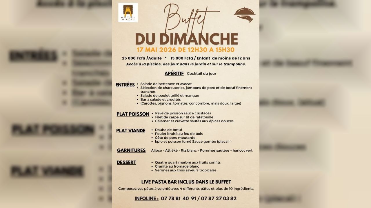 le buffet du Dimanche au WAFOU