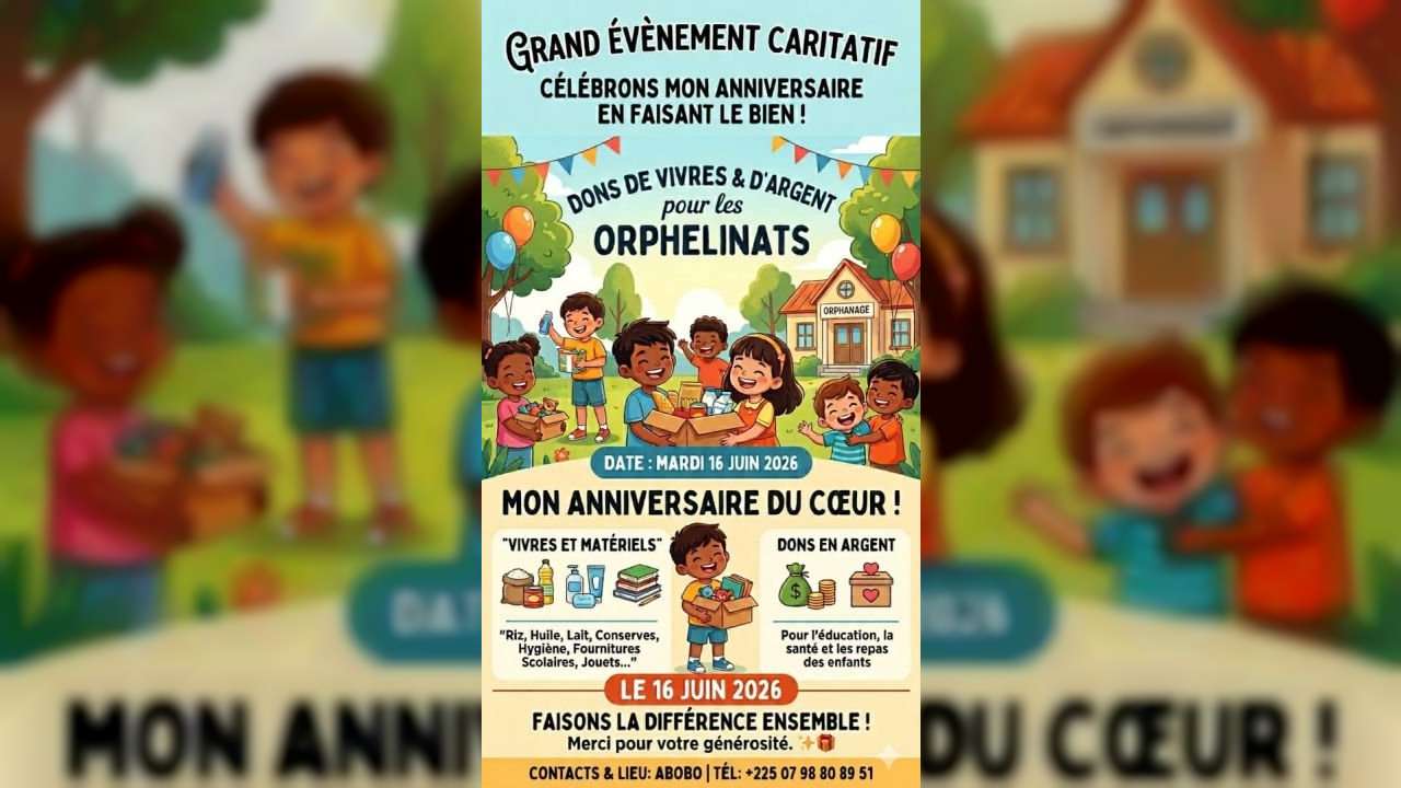 dons dans les orphelinats le 16 juin 2026