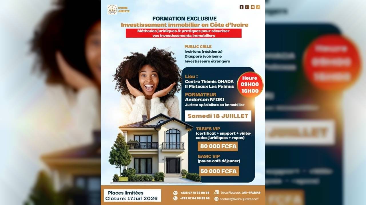 Formation : Investissement immobilier en CI