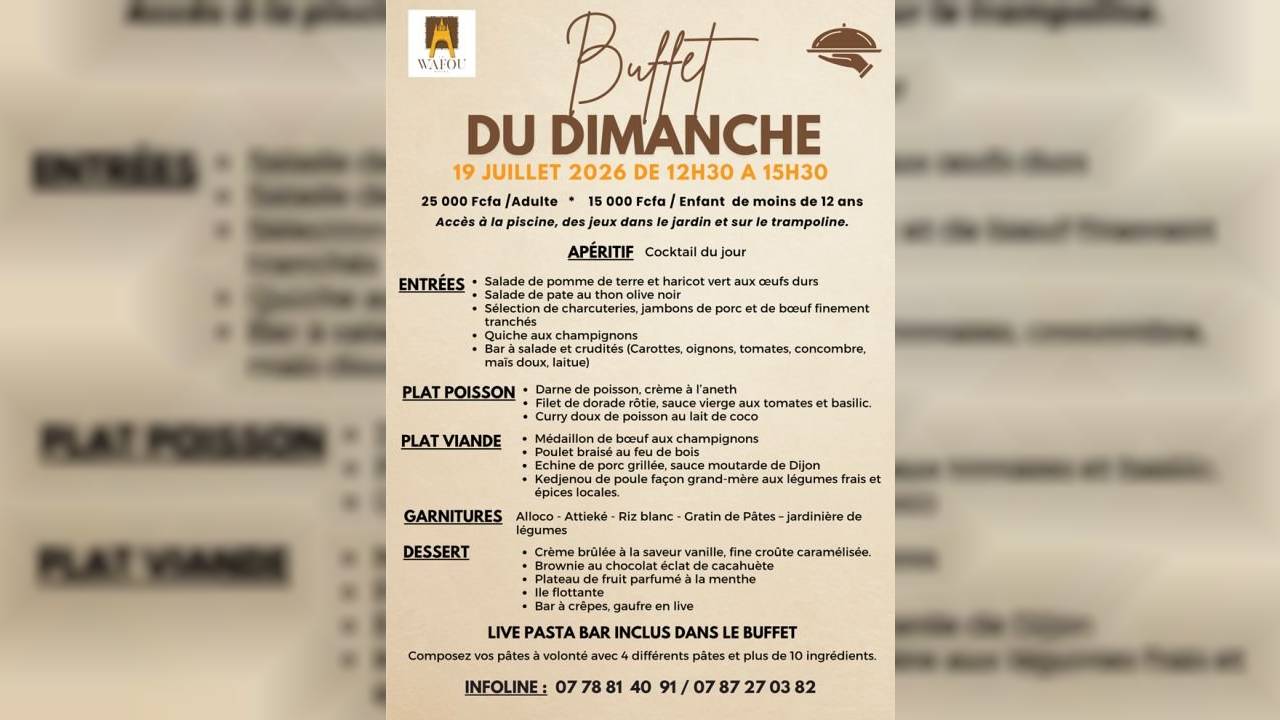 LE BUFFET DU DIMANCHE 19/07/2026