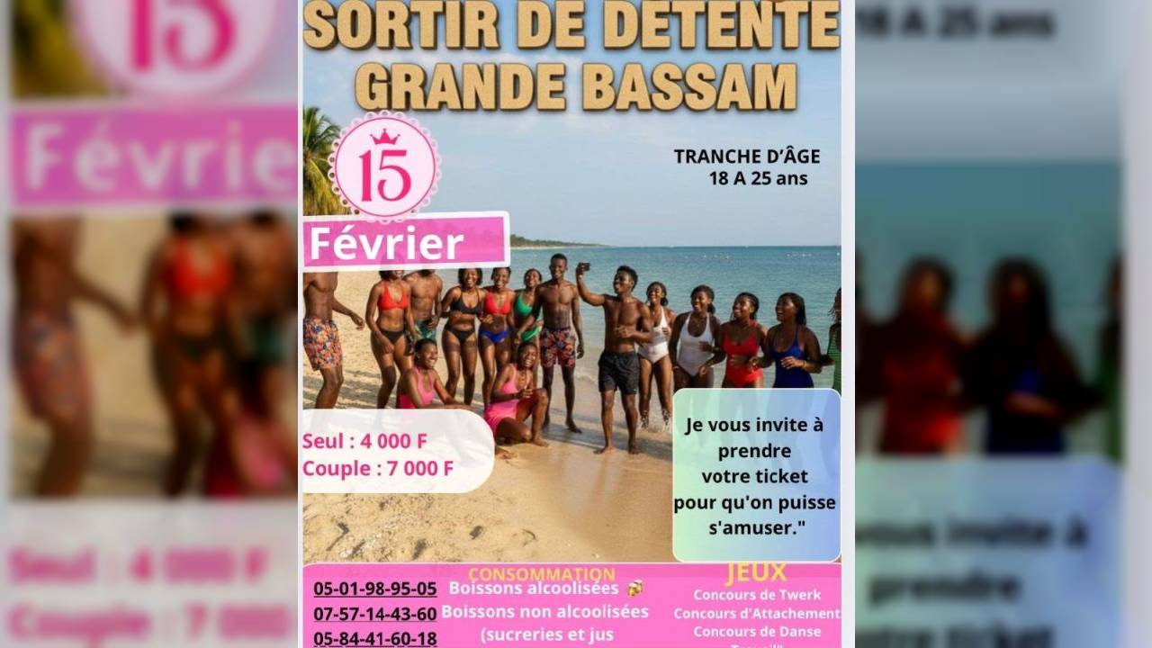 Grande sortie sur la belle plage de BASSAM