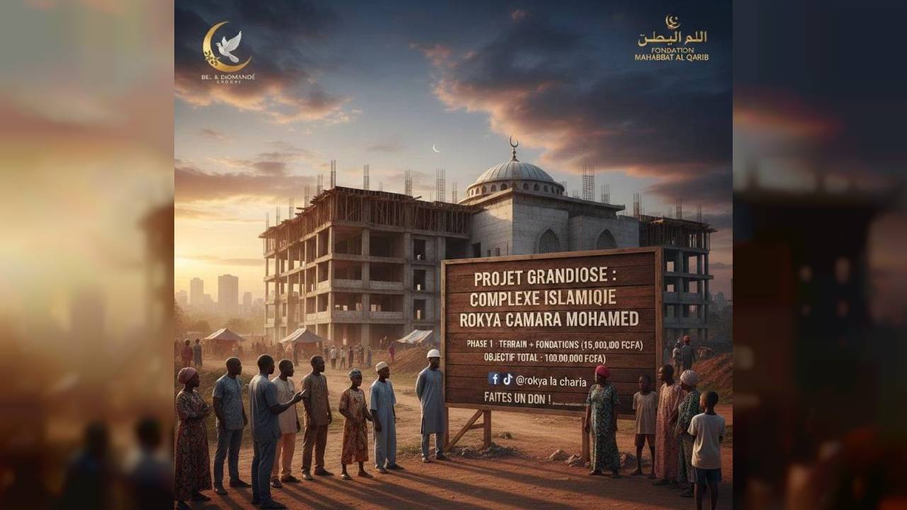 construction mosquée et salle de lecture