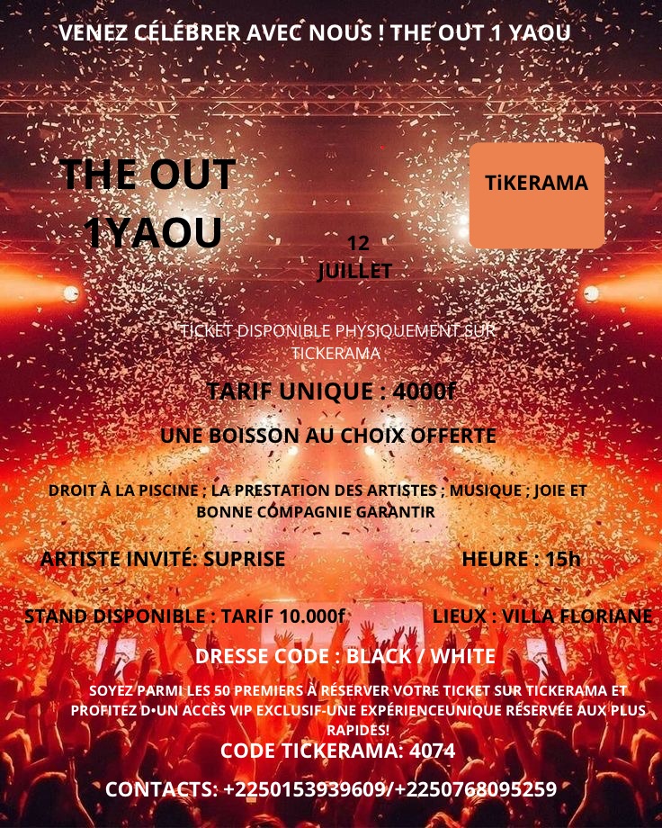  Achetez des tickets pour THE OUT 1 YAOU et profitez comme jamais auparavant.