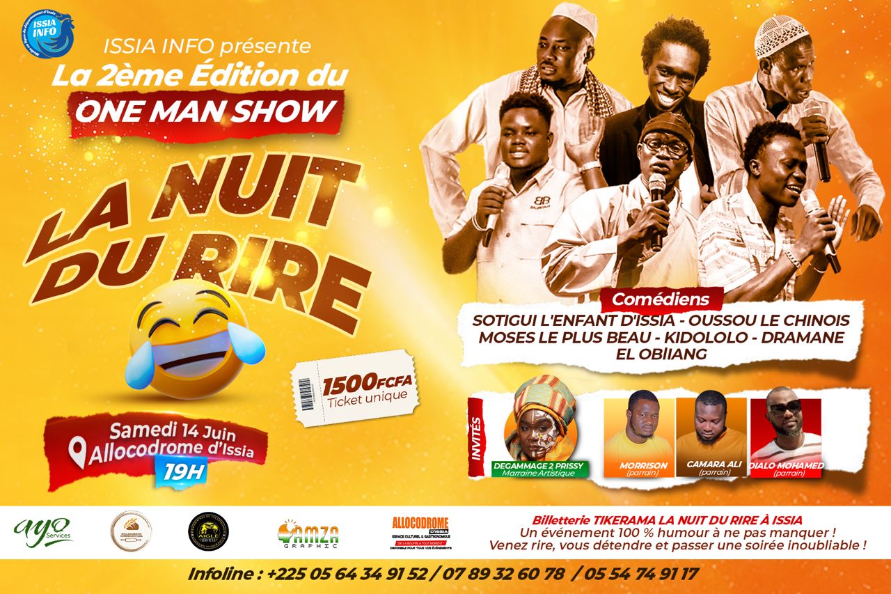  Achetez des tickets pour LA NUIT DU RIRE A ISSIA et profitez comme jamais auparavant.