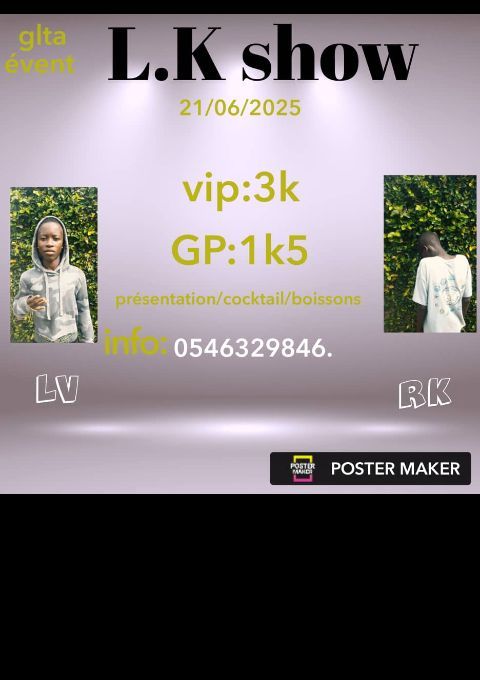  Achetez des tickets pour L.k show et profitez comme jamais auparavant.