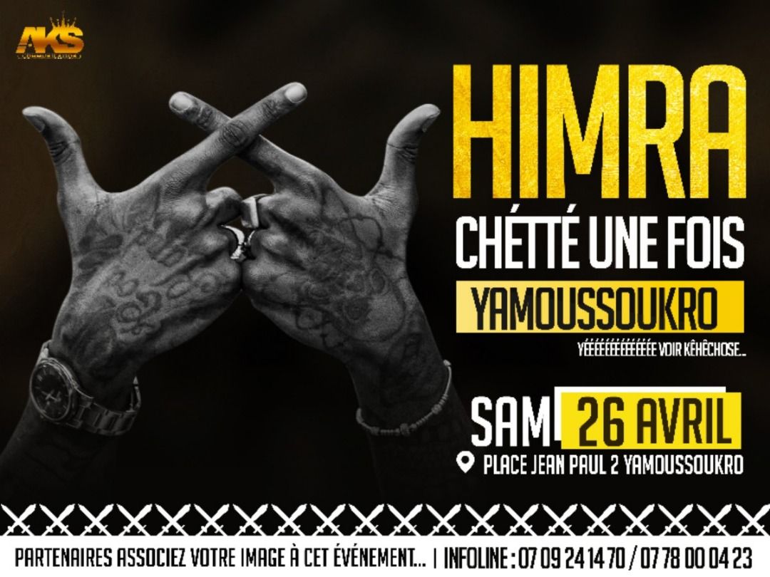  Achetez des tickets pour HIMRA À YAMOUSSOUKRO–... et profitez comme jamais auparavant.